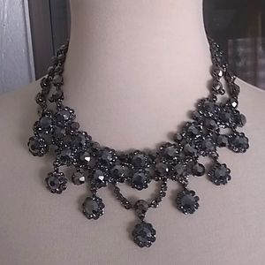 Sparkly Gray Crystal Necklace